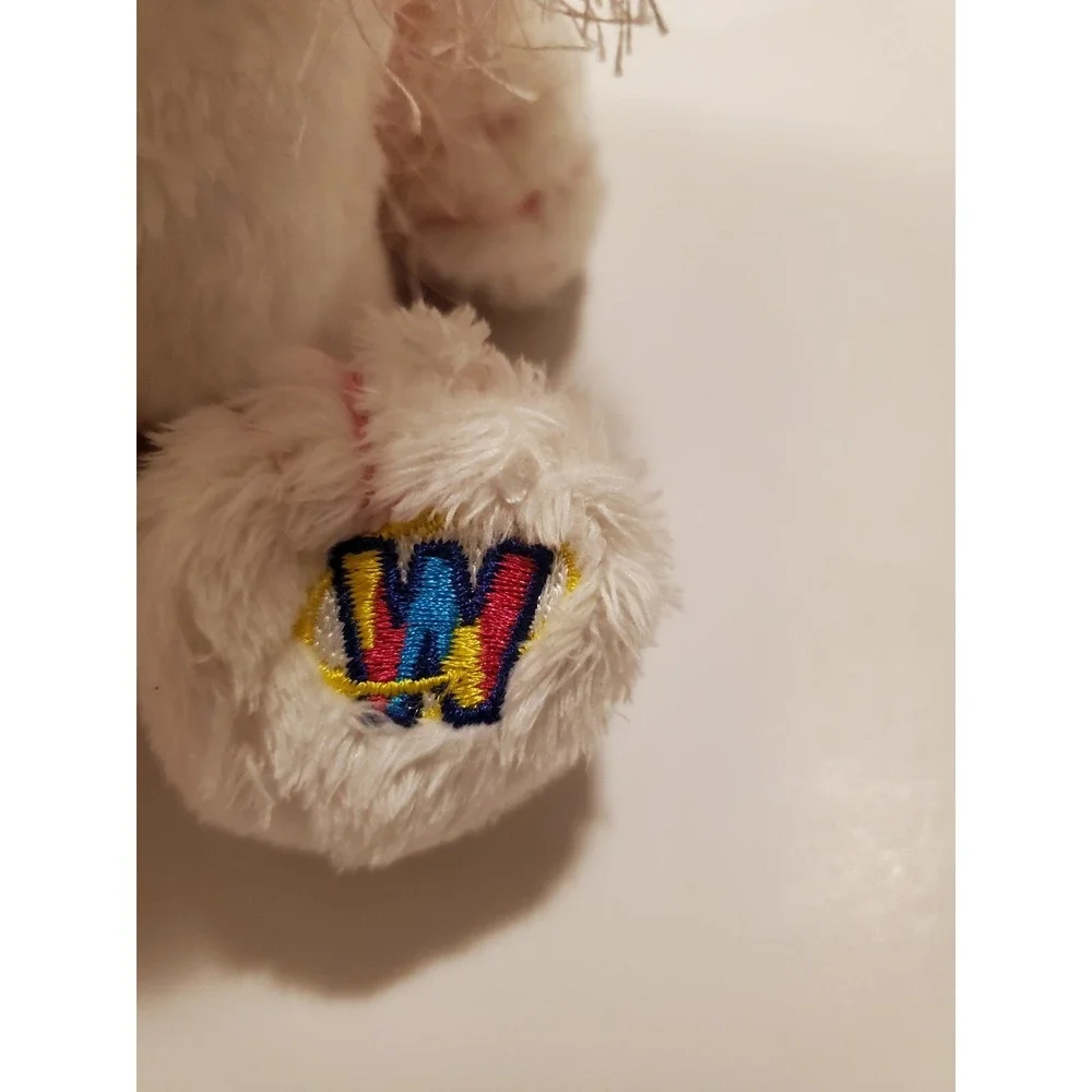 Ganz Webkinz Pink White Cat Plush Stuffed Animal No Code HM189‎ Fuzzy 8 Inch